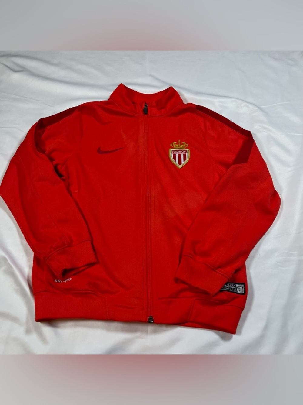 Nike AS Monaco Football Soccer Track‎ Top Jacket boys Red size XS 6-7y